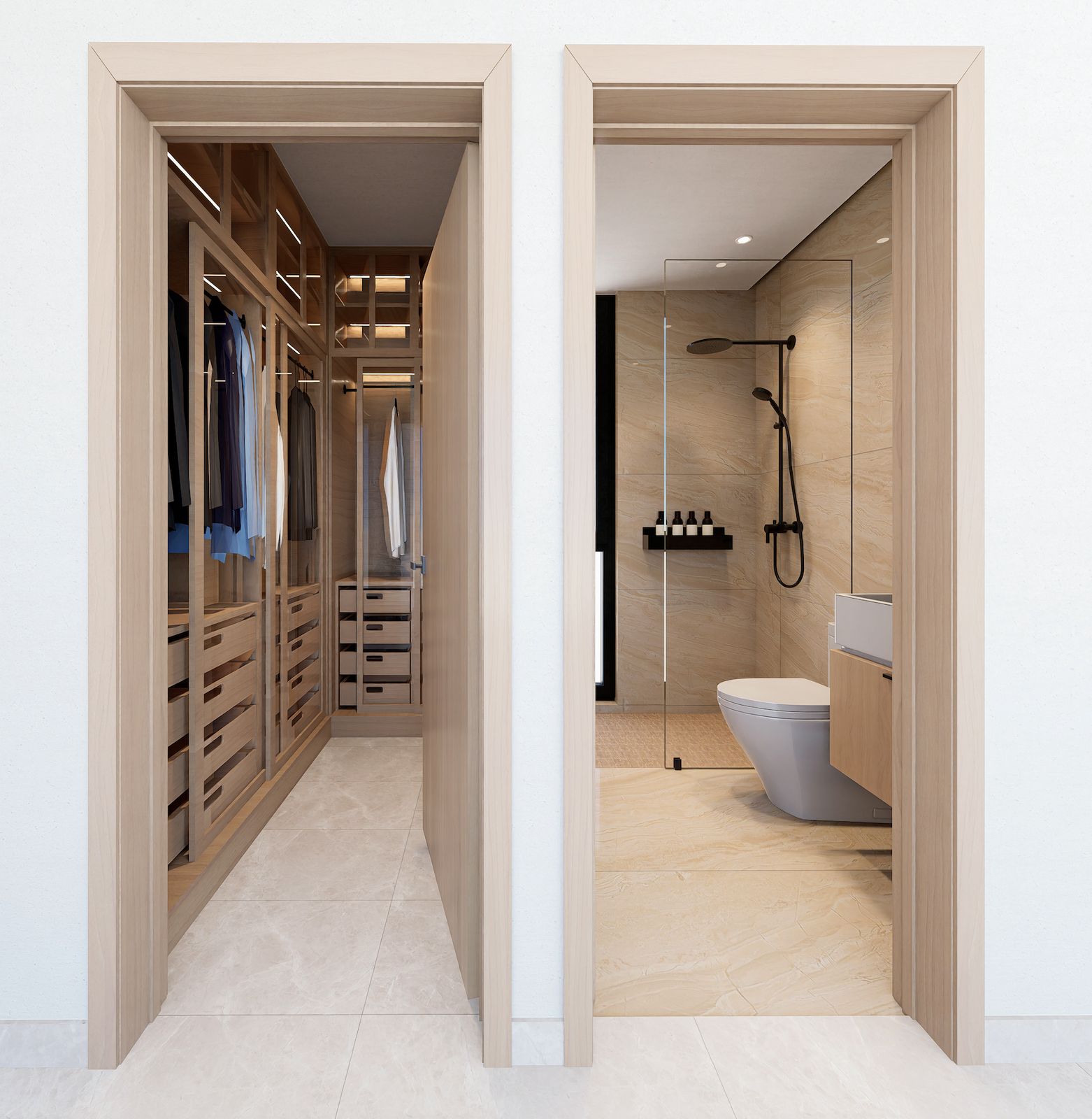 Closet and bath